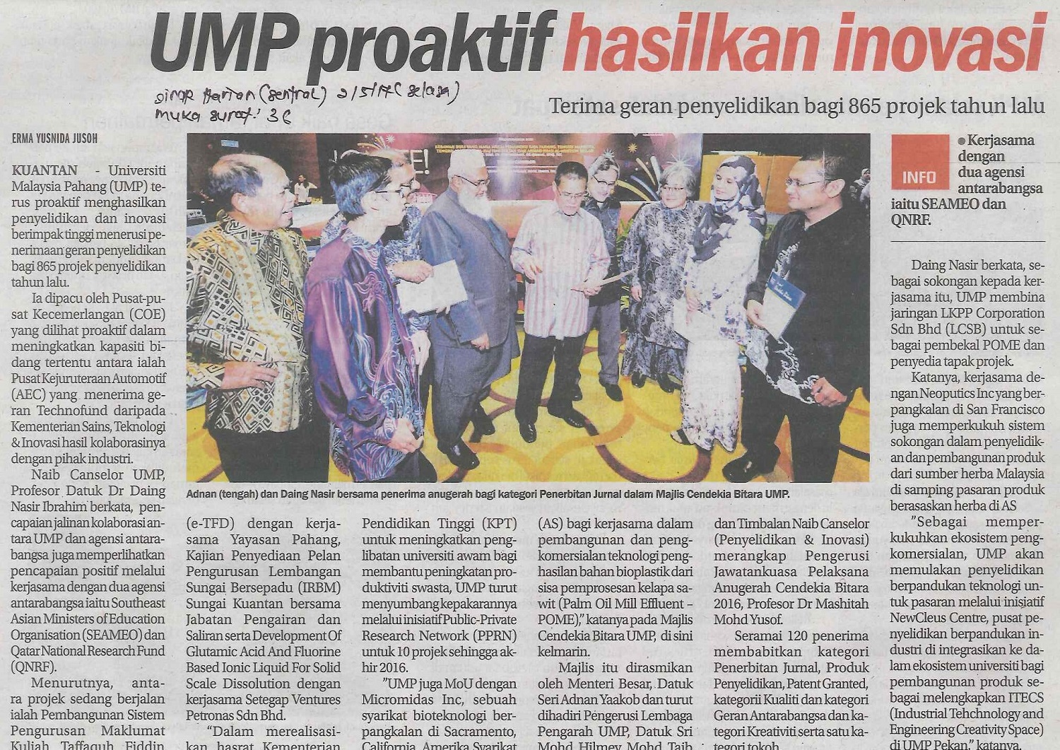 SH. UMP Proaktif Hasilkan Inovasi