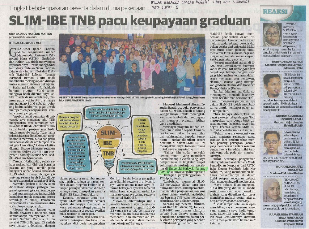 UM.SL1M IBE TNB pacu keupayaan graduan